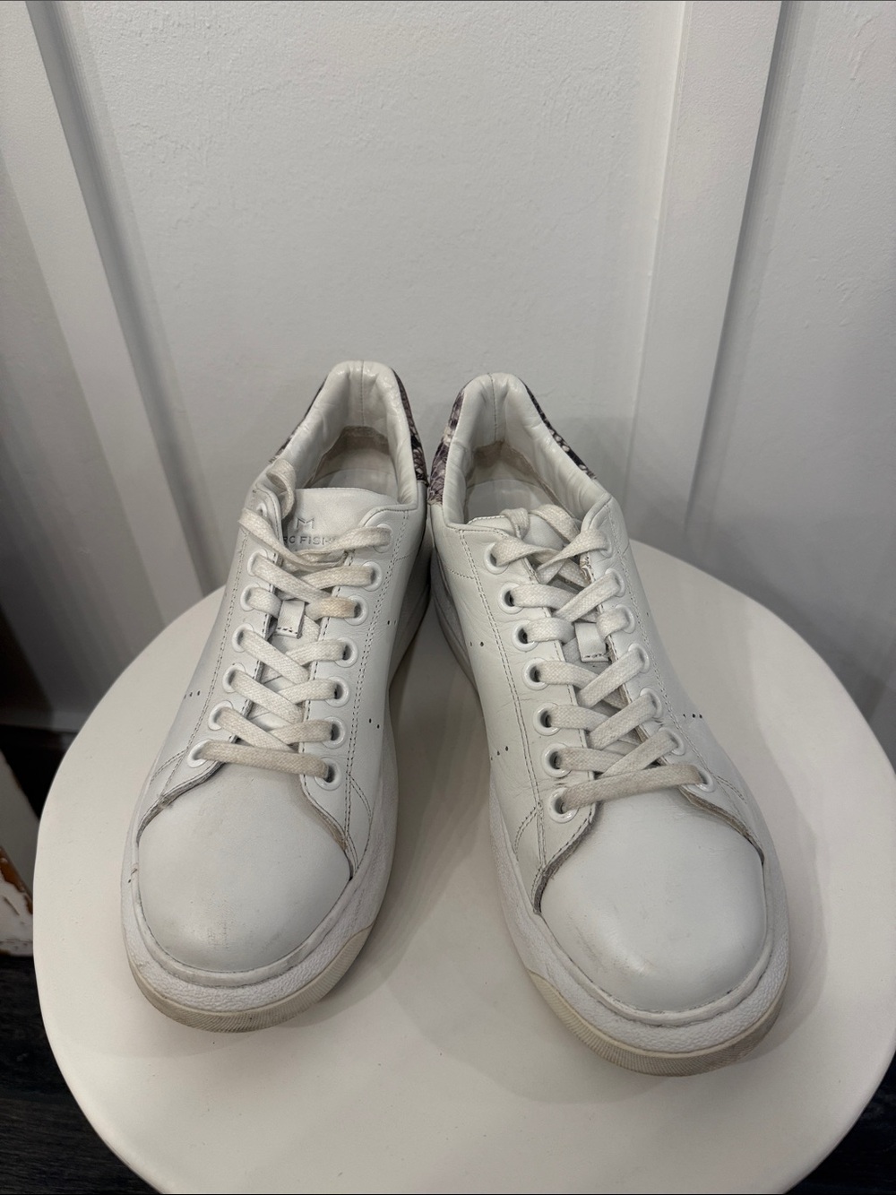 Women’s White Leather Low-Top Sneakers